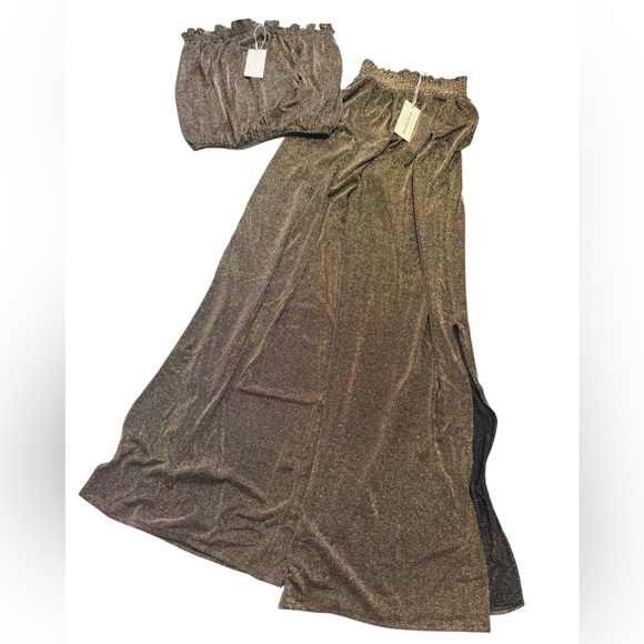 RAMY BROOK***Gold Shimmer Yanni Sparkle 2-Piece Set****Size S****$520 NWT - Picture 2 of 3